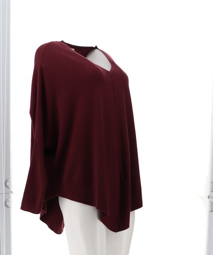 WynneLayers SoftKNIT Poncho Sweater Burgundy XS NWOT (760) - Picture 8 of 8