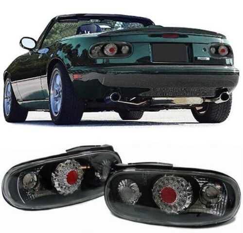 BLACK LED REAR TAIL BACK LIGHTS for MAZDA MX5 NA 1989-1998 MODEL NICE GIFT - Afbeelding 1 van 1