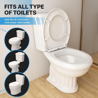 Schnellverschluss Soft Close WC-Sitz Luxus weiß oval verstellbar Befestigungsscharniere