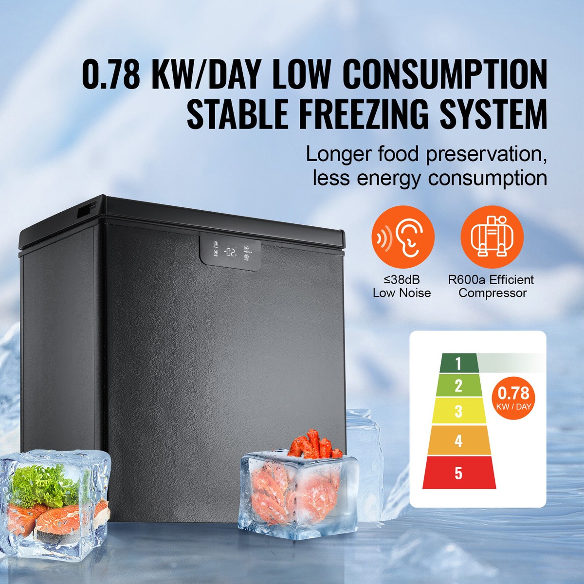 Chest Freezer 5 cu.ft / 142 L Compact Deep Freezer Digital Chest Freezer 5 cu.ft / 142 L Compact Deep Freezer Digital