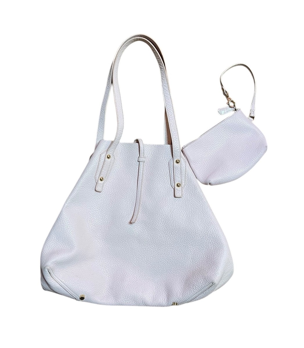 J. McLaughlin Pink Annie Leather Tote Hobo Bag With Zip Coin Purse