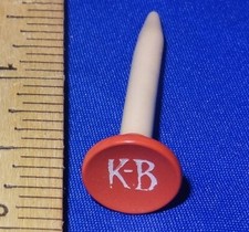 ANTIQUE VINTAGE RED K-B CELLULOID ADVERTISING GOLF TEE