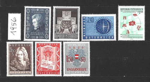 ÖSTERREICH , JAHRGANG 1956 KOMPLETT , POSTFRISCH !