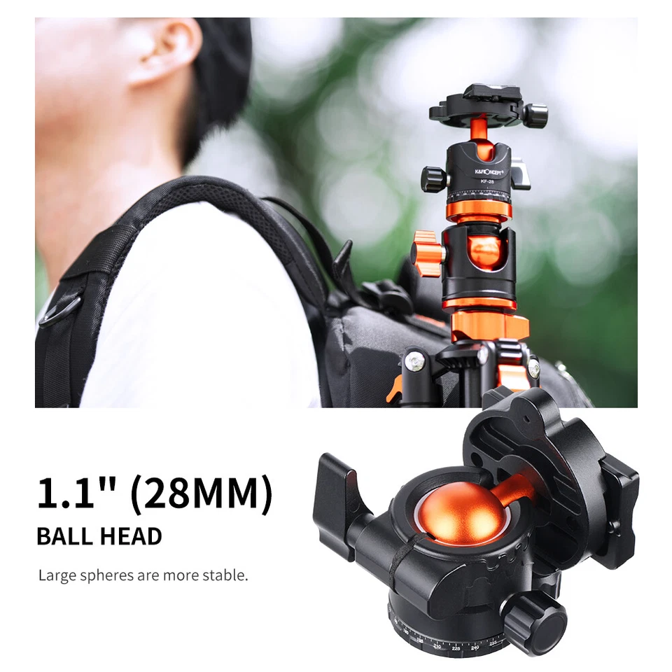 K&F Concept Professional 94"/2.4m Overhead Camera Tripod with Detachable Monopod - Image 4 of 4