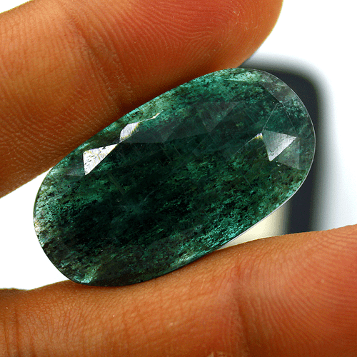 31.45 Cts Natural Teal Moss Kyanite Rose Cut 32mmx17mm Untreated Loose Gemstone - Picture 8 of 13