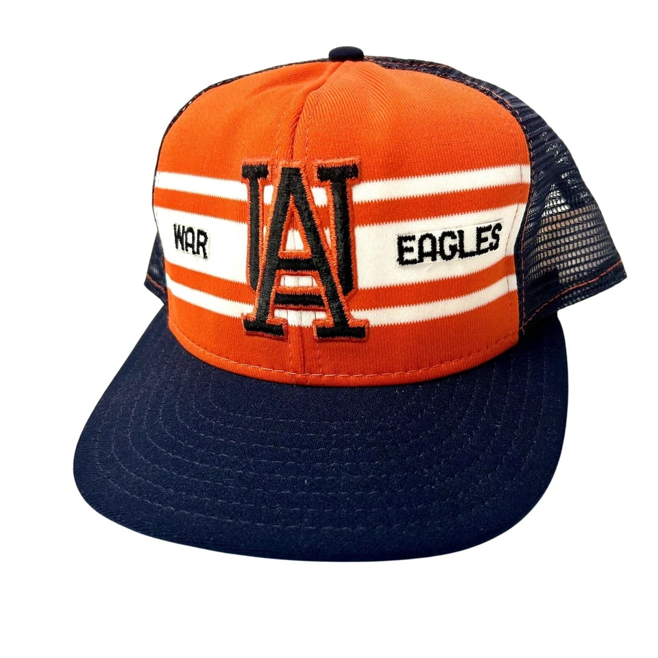 Nuevo de Lote Antiguo Años 70 AJD Super Rayas Malla CAMIONERO Sombrero AU WAR EAGLES Battle Cry Gorra Snapback Foto 3 de 4