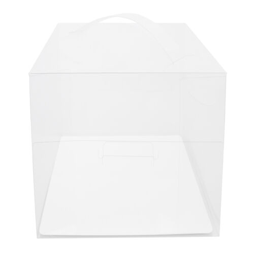 50 Pcs Clear Cake Boxes, Square Clear Cake Boxes, Cake Carrier with Handle - Picture 6 of 8