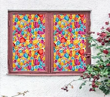 3D Yellow Triangle A546 Window Film Print Sticker Cling Stained Glass UV Zoe