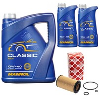 MotoröL Set Mannol Classic 10W-40 7 Liter + ÖLfilter FüR Mercedes E-Klasse R129