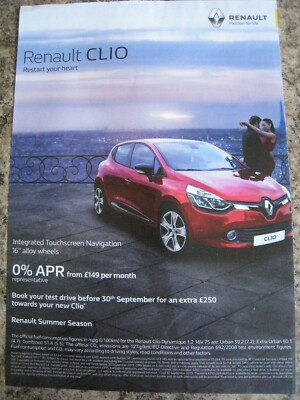 RENAULT CLIO PARIS SCENE RESTART YOUR HEART ALLOY CAR 2015 ADVERT A4 SIZE FILE M