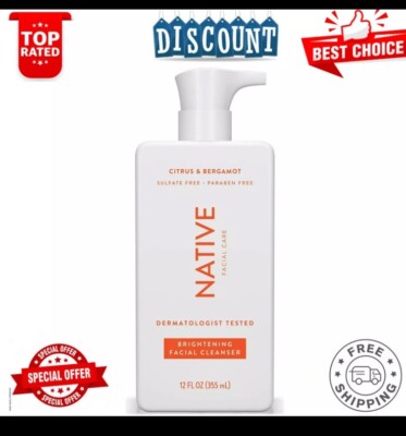 Native Facial Care Brightening Facial Cleanser Step 1 Citrus + Bergamot 12 Oz