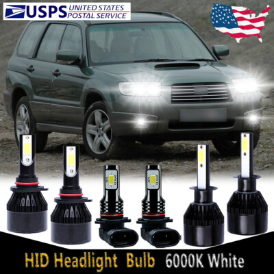 For Subaru Forester 2006-2008 - LED Headlight Bulb High Low Beam + Fog Light C9B