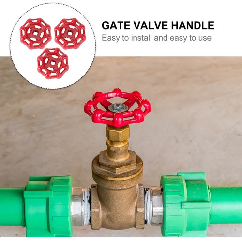 3pcs flexible quarter round 6/7mm Cast Iron Valve red wheel handle Gate - Picture 8 of 24
