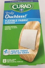 Curad Truly Ouchless Flex Fabric Bandages X-Large 8 ea New Discontinued