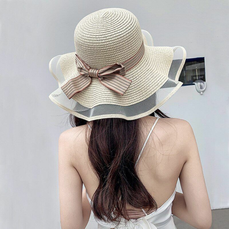 Hat Women Summer Beach Seaside Holiday Vacation Sun Protection Big