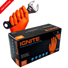Disposable Gloves Nitrile Orange Mechanics Valeting Latex free Extra Strong