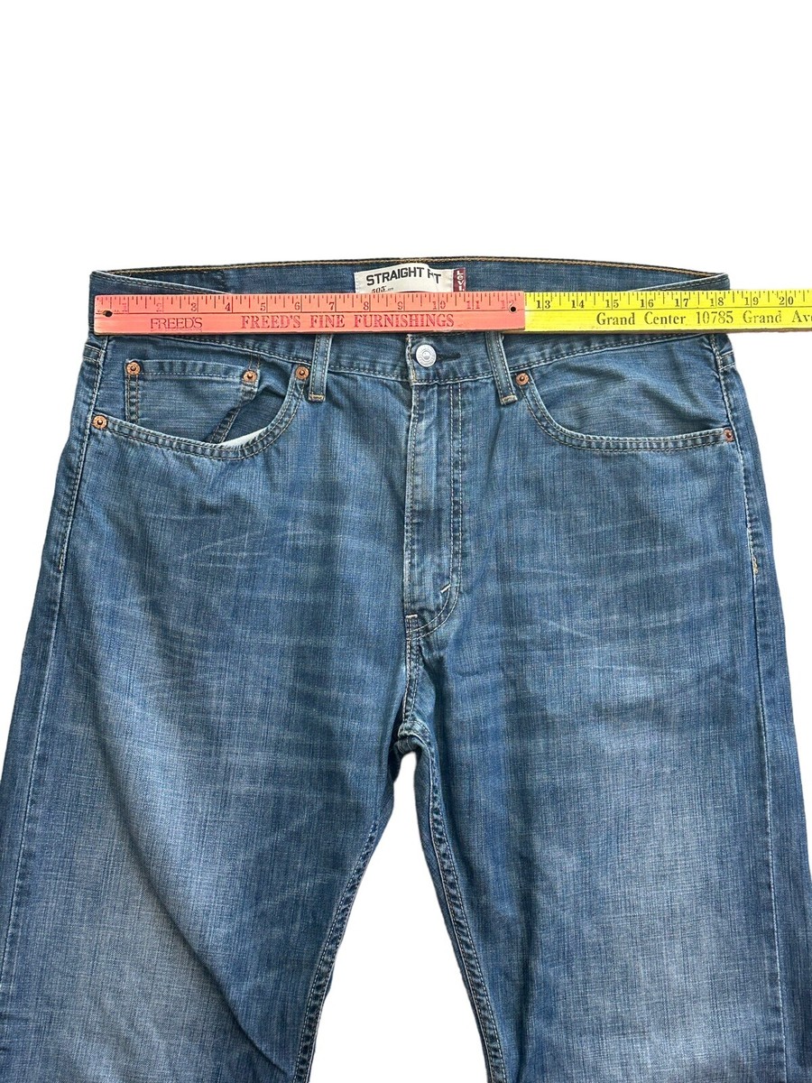 Levis Strauss 505 Mens 36x29 Blue Denim Jeans Straight Leg Regular