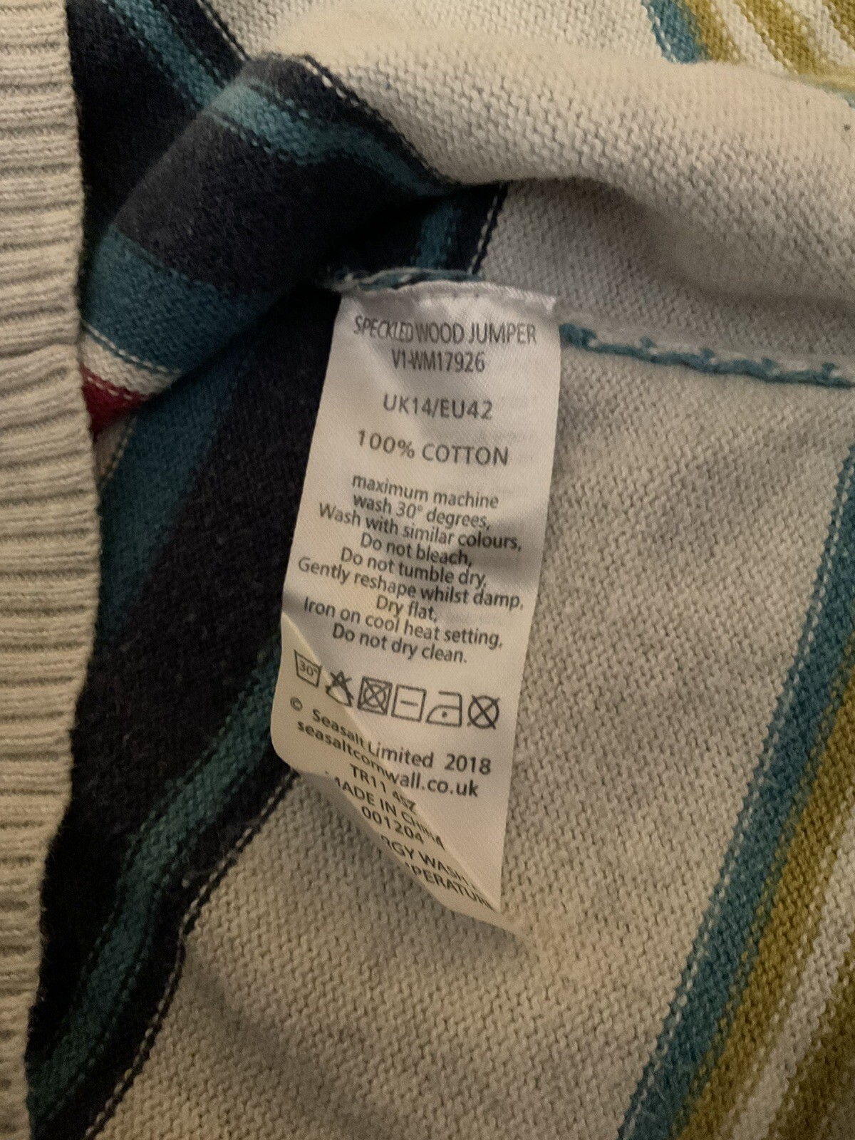 Sea Salt Ladies Speckled Wood Jumper Size 14 Multicolour 100