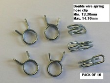 DOUBLE WIRE SPRING HOSE CLIP Size Min.13.30mm Max.14.10mm  Code 10137 PACK OF 10