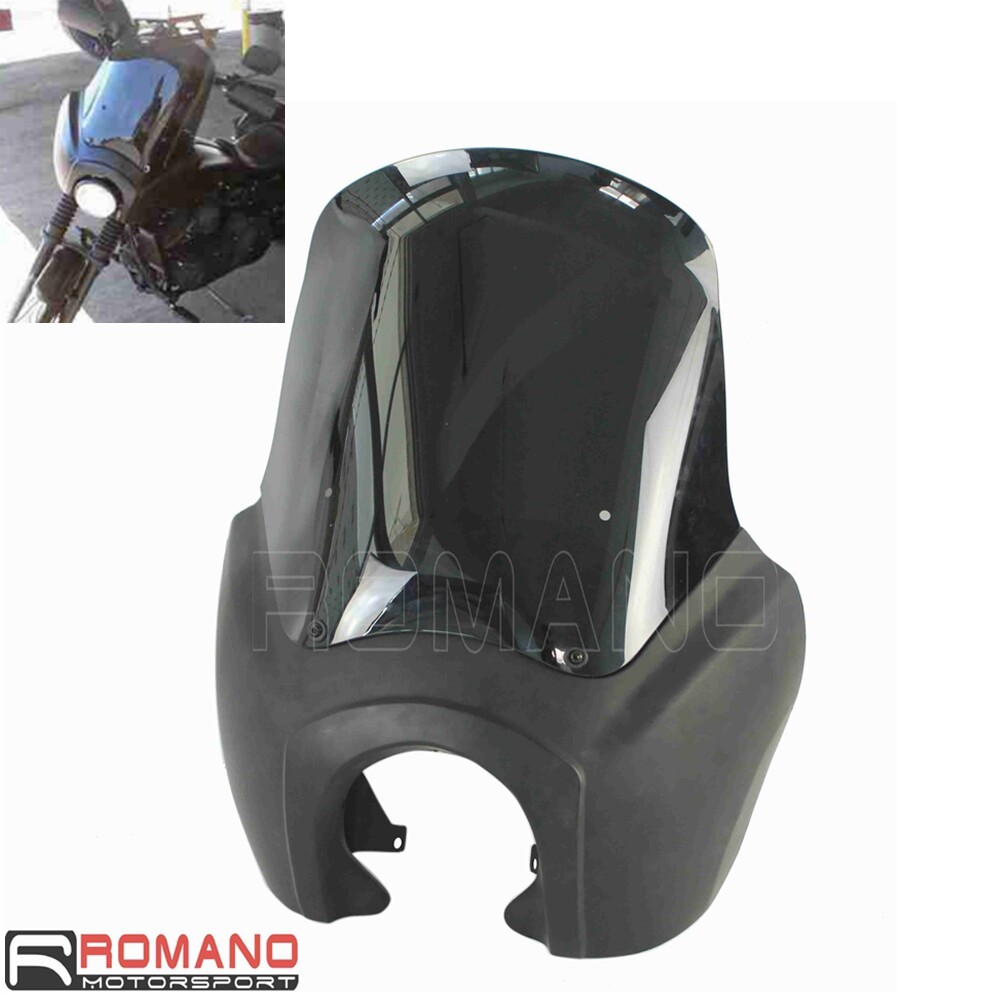 Front Fairing w/15"" Black Windshields For Harley Dyna T-sport 1987-1999 Custom
