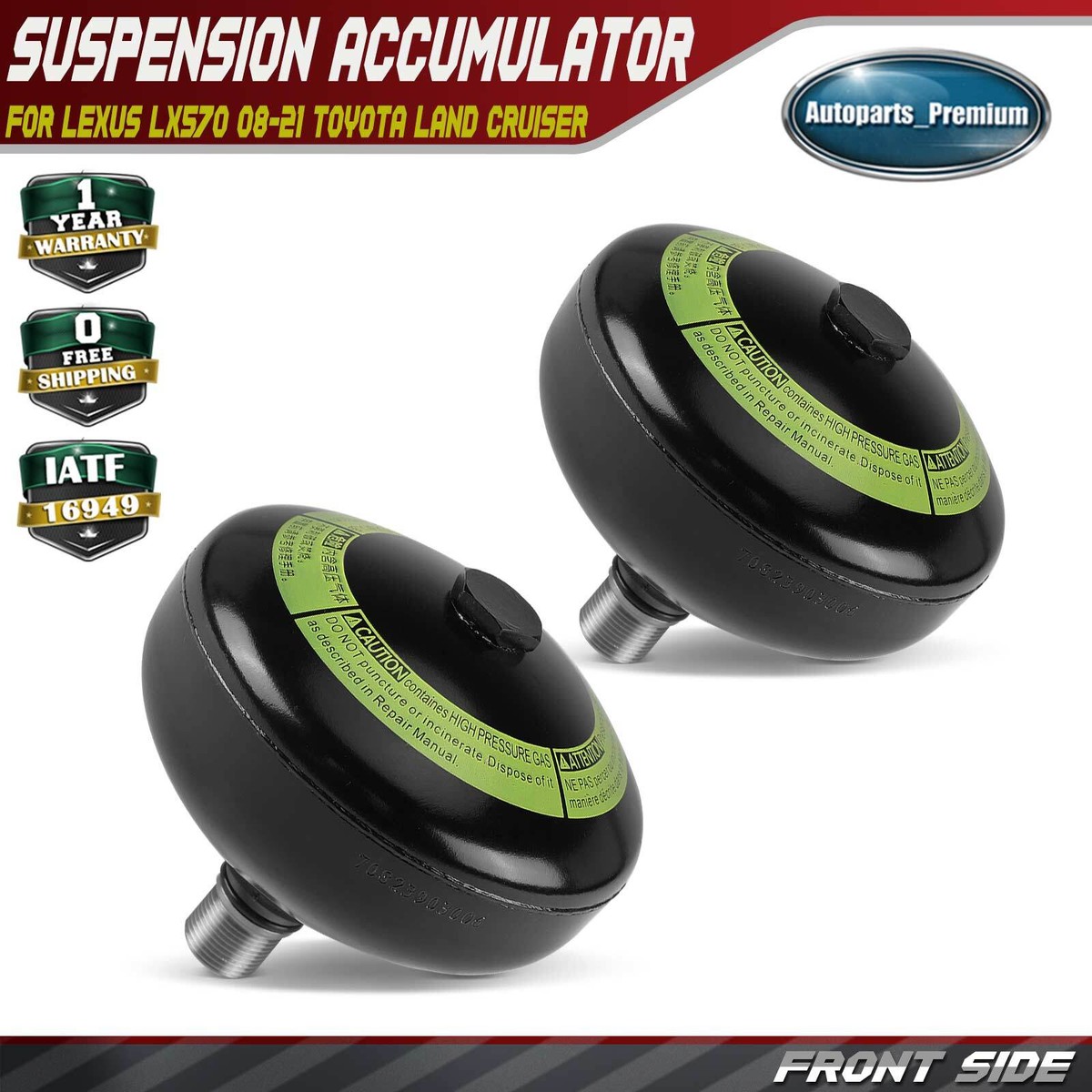 2x Front Left & Right Suspension Accumulator for Lexus LX570