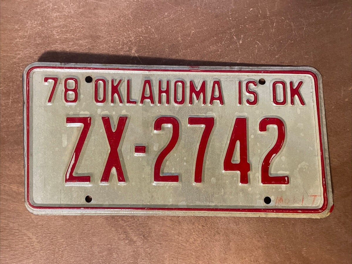 専用1 1978 Oklahoma License Plate # ZX-2742 | eBay