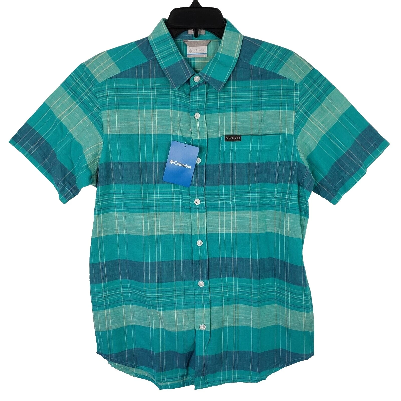 Botón Informal Mangas Cortas Columbia-Down Shirts for Men