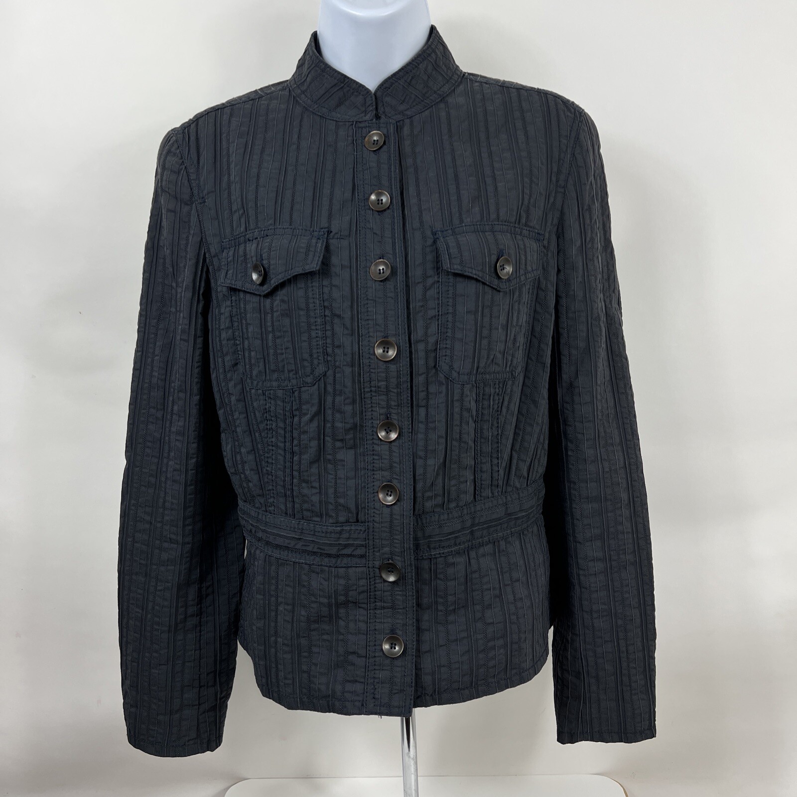 Zara Basic Jacket Women's Medium Button Down Long… - image 1