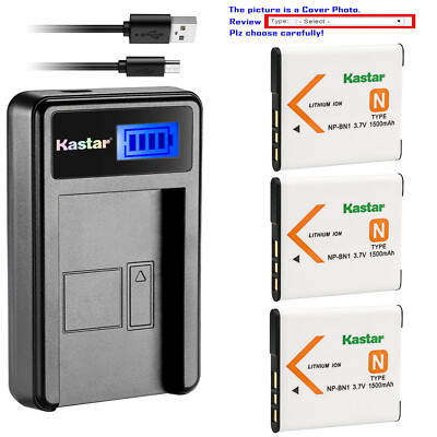 Kastar Battery LCD USB Charger for Sony NP-BN1 NPBN1 & Sony Cyber-shot DSC-W350