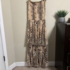 Leopard Print maxi Dress Large