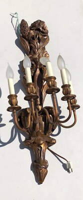 Light Fixture Wall Electric Candle Vtg Art Deco Leviton Untested