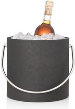 Made In USA Marble Print Double Walled 3 Qt Insulated Ice Bucket With Ice Tongs