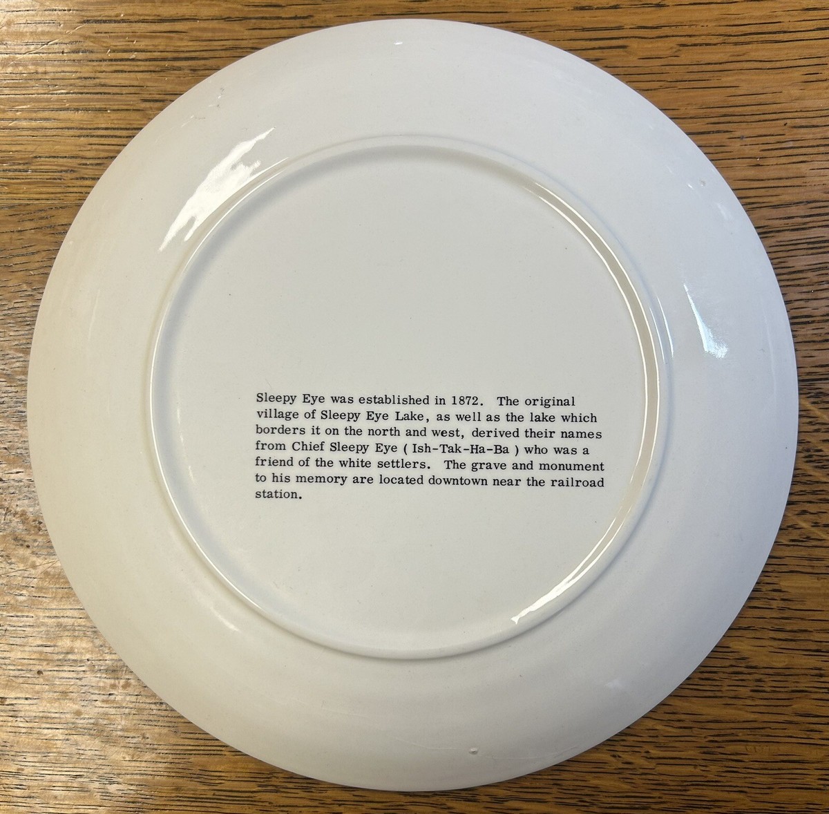 Chief Sleepy Eye 9 1/4” Commemorative Plate 1972, Ishtakhaba