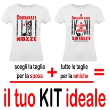 ADDIO AL NUBILATO COMPONI IL TUO KIT DI MAGLIA SPOSA+AMICHE DELLA SPOSA TAGLIE A