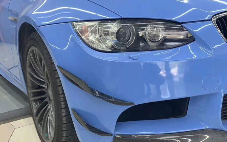 Para BMW M3 E90 2008-2013 Fibra de Carbono Seca Front Bumper Lip Spoiler Fins Canards - Imagem 3 de 4