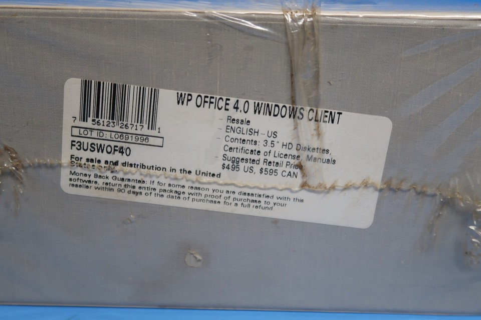 WordPerfect Office Version 4.0 Windows Client Pack Computer Program ...