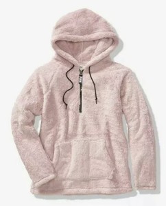 pink half zip pullover