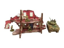 Pre-Painted WW2 Normandy Ruined Large House 2 Bolt Action Warlord Games H00192
