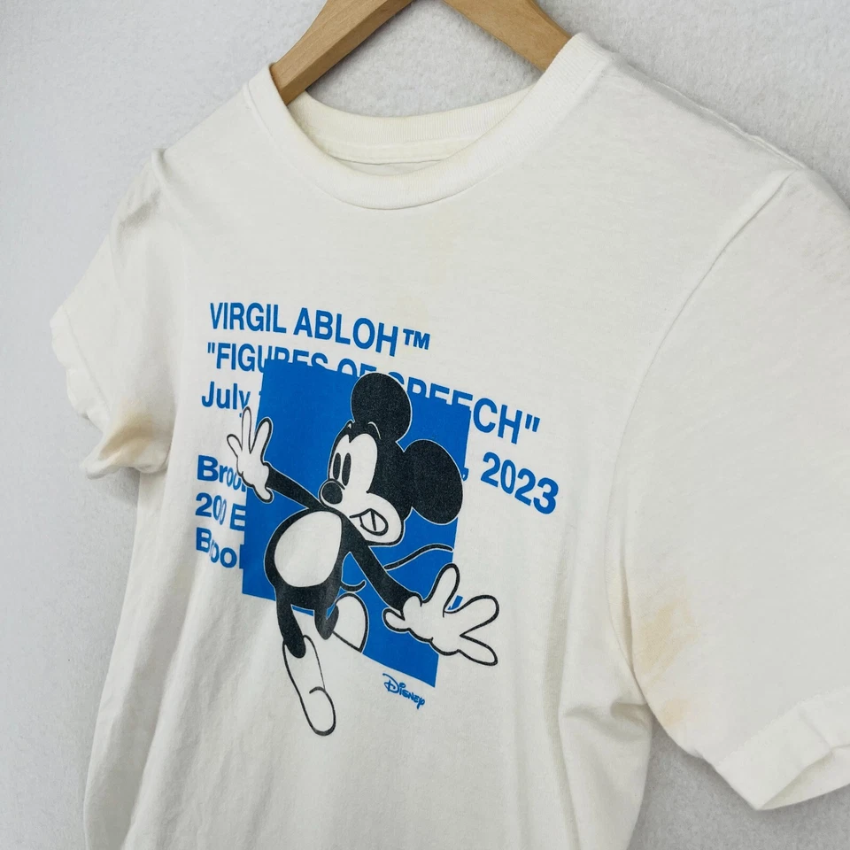 DISNEY Shirt Womens S VIRGIL ABLOH FIGURE OF SPEECH BROOKLYN MUSEUM White - Image 3 of 4
