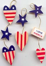 Patriotic Heart Banners, scrapbook 3D embellishment Jolee's by You JJDB017