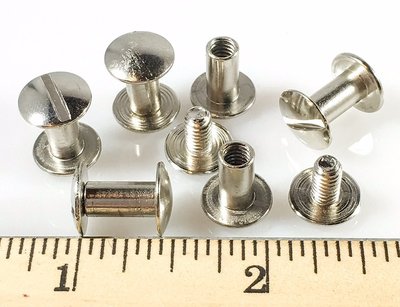 CONCHOS Chicago Screws 3/8'' Plain 25 pcs NP SILVER