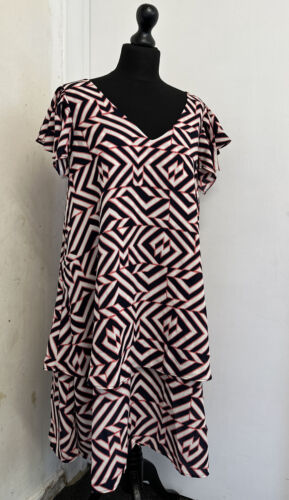 BNWT Size 14 16 TABITHA WEBB AVON Striped Tier Ladies Tunic Shirt Slip Tea Dress