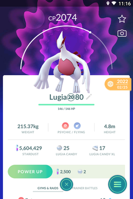 Lugia Hiny Brilhante Pokemon Go (30 Dias de Amizade), Jogo de Computador  Pokemon Go Nunca Usado 62771410