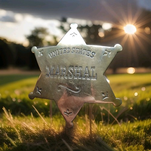 Novelty badge: United States Marshal solid brass made in india 3.25 in.