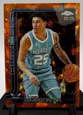 2025-26 Topps Chrome - KJ Simpson Jr. #45 Orange Pulsar Refractor /25