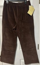 NWT Vtg Denim Co. Crosstretch Corduroy Slacks Pants Womens XL Petite Brown QVC
