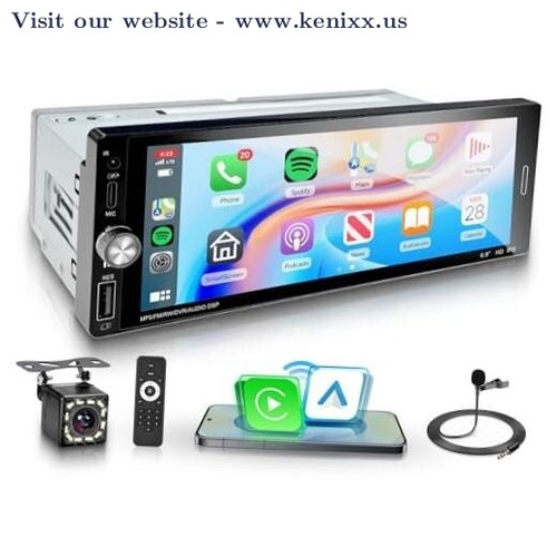 Car Stereo Single Din Wireless Carplay 6.9 inch Touch Screen Android ...