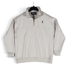 Liaison The Label Oversized Quarter Zip Mockneck Sweatshirt Womens L Cream