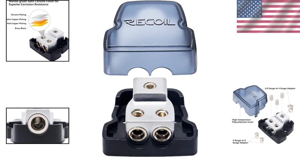 Marine-Grade 2 Way Power Distribution Block - Connect Multiple Amplifiers Easily - Image 2 of 4