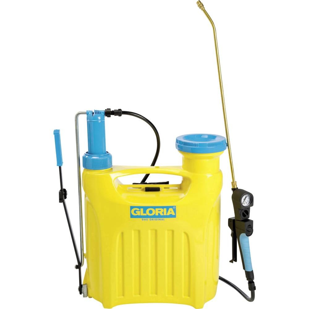 Pulvérisateur à dos 12 L Gloria Hobby 1200 en plastique jaune pour le soin du jardin